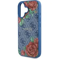GUESS GUHMP16SP4ROPEMCB iPhone 16 6,1" blå/blå hardcase 4G Flowers Print MagSafe