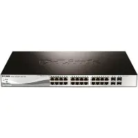 D-Link Web Smart DGS-1210-28P - Switch - Administreret - 24 x 10/100/1000 (PoE) + 4 x Gigabit SFP - desktop, monterbar på stativ - PoE