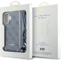 GUESS Crossbody Cord 4G Print Case med snor til iPhone 16 - Blå