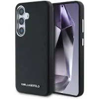 Karl Lagerfeld Saffiano Full Wrapped Elongated Metal Logo MagSafe Etui til Samsung Galaxy S25 - Sort