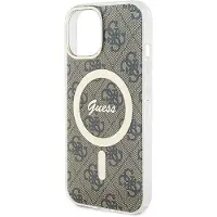 GUESS IML 4G MagSafe iPhone 15 Plus-etui - Brun