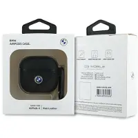 BMW Etui til AirPods 4 Læderlogo Sølv Sort