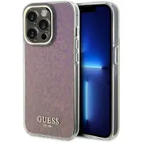 GUESS GUHCP15LHDECMP iPhone 15 Pro 6,1" pink/pink hardcase IML Faceted Mirror Disco Iridescent