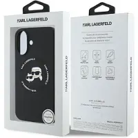 Karl Lagerfeld KLHMP16SSKCHTCK iPhone 16 6.1" black hardcase Silicone Karl&Choupette Heads MagSafe