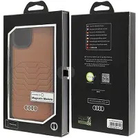 Audi syntetisk læderetui med MagSafe til iPhone 15 Plus / 14 Plus - Brun