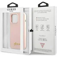 GUESS GUHMP13LLSLMGLP iPhone 13 Pro / 13 6,1" lyserød hardcase Silikone Guld Logo Magsafe