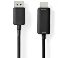 Nedis Displayport kabel | DisplayPort Han | HDMI Stik | 4K@60Hz | Nikkelplateret | 2.00 m | Runde | PVC | Sort | Plastikpose
