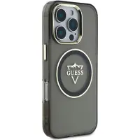 GUESS IML Metal Mountain Logo MagSafe iPhone 16 Pro Max-etui - sort