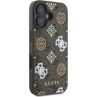 GUESS 4G Printed Stripes MagSafe iPhone 16 Etui - Brun