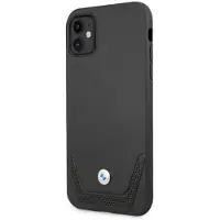 BMW Perforeret læderetui til iPhone 11 / Xr - Sort