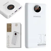 24hShop Romoss Pro Powerbank 20000mAh med PD 30W og LED-display - Hvid