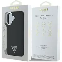 GUESS GUHMP16MPGTSPSK iPhone 16 Plus 6,7" sort/sort hardcase Grained Triangle MagSafe