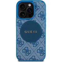 GUESS 4G Circle Classic Logo MagSafe-etui til iPhone 16 Pro Max - blå
