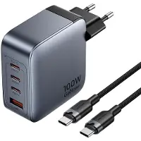 Vention 3x Usb-c 1x Usb-a Med Usb-c Til Usb-c-kabel Usb-a-og Usb-c-vægoplader 1 M 30-100w
