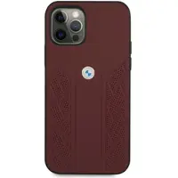 BMW Curve Perforate-etui i læder til iPhone 12 / iPhone 12 Pro - Rød