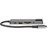 Nedis Guld Ccbw64775at02 10-i-1 Multiport Usb-adapter Usb 3.2 Gen 1 Usb-c M-rj45 F/hdmi/sd/2x Usb-c/f/3x Usb-a F 5gbps Belagt 3.5mm 0.2 M