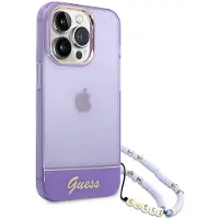 GUESS GUHCP14LHGCOHU iPhone 14 Pro 6,1" lilla/lilla hardcase Gennemsigtig perlerem