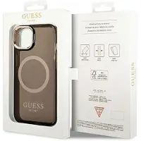 GUESS GUHMP14MHTCMK iPhone 14 Plus 6,7" sort/sort hårdt etui Gold Outline Translucent MagSafe
