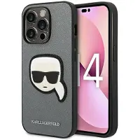 Karl Lagerfeld Etui til iPhone 14 Pro Saffiano Sølv