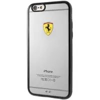 Ferrari Hardcase FEHCP6LBK iPhone 6/6S Plus racing shield transparent sort
