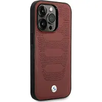 BMW Etui til iPhone 14 Pro Lædersæder Mønster MagSafe Bordeaux