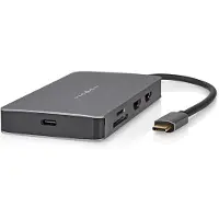 Nedis Guld Ccbw64250at02 7-i-1 Multiport Usb-adapter Usb 3.2 Gen 1 Usb-c M-micro Sd/rj45 H/sd/usb-c H/2x Hdmi/2x Usb-a H 5gbps Belagt 0.2 M
