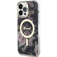 GUESS GUHMP14XHCFWSK iPhone 14 Pro Max 6,7" sort/sort hardcase Flower MagSafe