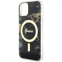 GUESS GUHMP14MHTMRSK iPhone 14 Plus 6,7" sort/sort hardcase Golden Marble MagSafe
