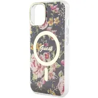 GUESS GUHMP14MHCFWSK iPhone 14 Plus 6,7" sort/sort hardcase Flower MagSafe