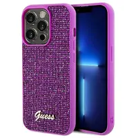 GUESS Disco Metal Script-etui til iPhone 14 Pro Max - fuchsia