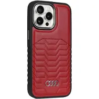 Audi syntetisk læderetui med MagSafe til iPhone 15 Pro Max - rød