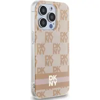 DKNY IML Checkered Mono Pattern & Printed Stripes MagSafe-etui til iPhone 13 Pro Max - pink