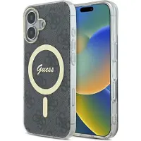 GUESS IML 4G MagSafe-etui til iPhone 16 Plus - Sort