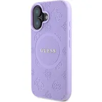 GUESS Saffiano Peony Classic Logo MagSafena iPhone 16 Plus-etui - Lilla