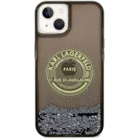 Karl Lagerfeld Liquid Glitter Pink Sort iPhone 14 Plus Etui