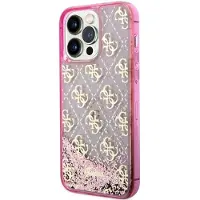 GUESS GUHCP14XLC4PSGP iPhone 14 Pro Max 6,7" pink/pink hardcase Liquid Glitter 4G Transculent