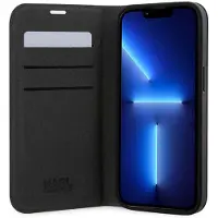 Karl Lagerfeld KLBKP14SSAKLHPG iPhone 14 6,1" bogreol sølv/sølv Saffiano Monogram