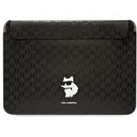 Karl Lagerfeld Saffiano Monogram Choupette taske til en 16" laptop - sort