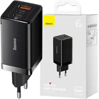Baseus GaN5 Pro 2xUSB-C + USB 65W (black)