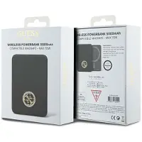 GUESS MagSafe 4G Strassed Metal Logo induktion powerbank 15W 5000mAh - sort