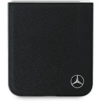 Mercedes MagSafe-etui i læder med træimitation til Samsung Galaxy Z Flip 6 - Sort