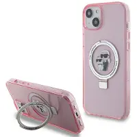 Karl Lagerfeld Ring Stand Karl&Choupette MagSafe-etui til iPhone 15 Plus - pink