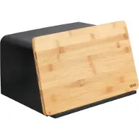Wenko Kubo, Rektangulær, Sort, Træ, Bamboo, Plast, Træ, Bamboo, Hængslet låg