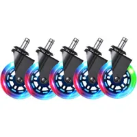 Dutzo Premium 3" universal gummihjul til alle stol typer - RGB - Gummi - RGB - Gummi