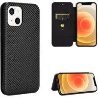 Mtp Products iPhone 13 Flip Cover - Karbonfiber - Sort