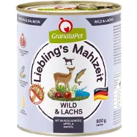 Granatapet Økonomipakke Liebling's Mahlzeit 24 x 800 g - Vildt & Laks med rodfrugter, fennikel, æble & rapsolie