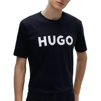 HUGO HUGOtil mænd. 50467556 T-shirt Dulivio navy (L), Casual, Bomuld, Korte ærmer, Bæredygtig, Blå