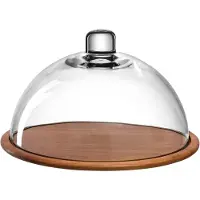 Leonardo 018519, Serveringsfad, Glas, Træ, Transparent, Træ, Rund, 28 cm, 280 mm