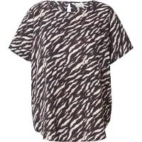 ONLY Carmakoma Bluse 'CARVica' ecru / cognac / sort