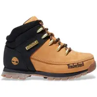 Timberland Timberlandunisex til børn. TB0A1NL42311 Euro Sprint mellemlange læderstøvler med snørebånd, sorte og gule (22), Fast, Blonder, Casual, børne
